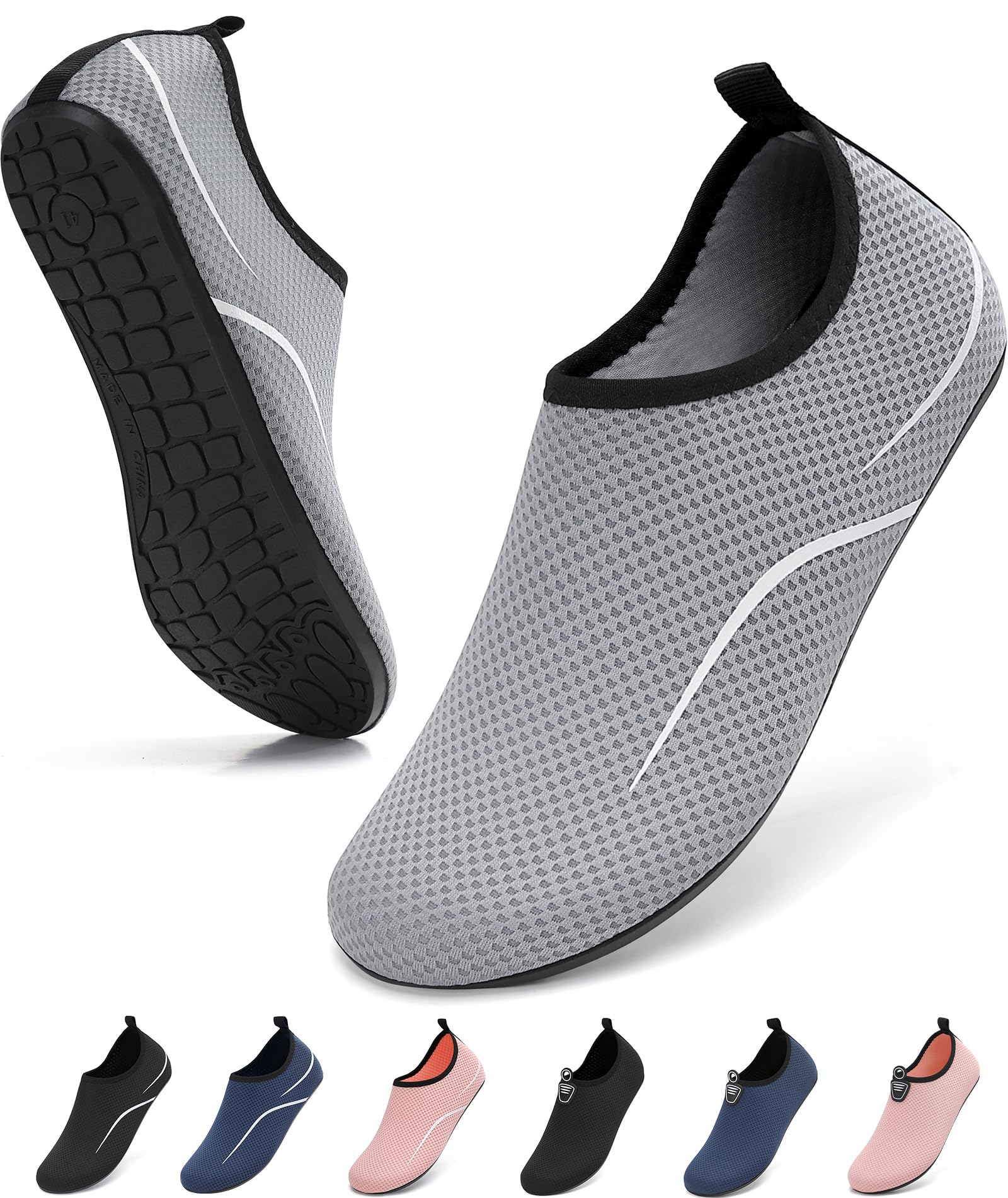 VOLHAL Badeschuhe Damen Wasserschuhe Herren Schwimmschuhe Schnell Trocknend Strandschuhe rutschfeste Aquaschuhe Leicht Surfschuhe für Beach Pool Yoga