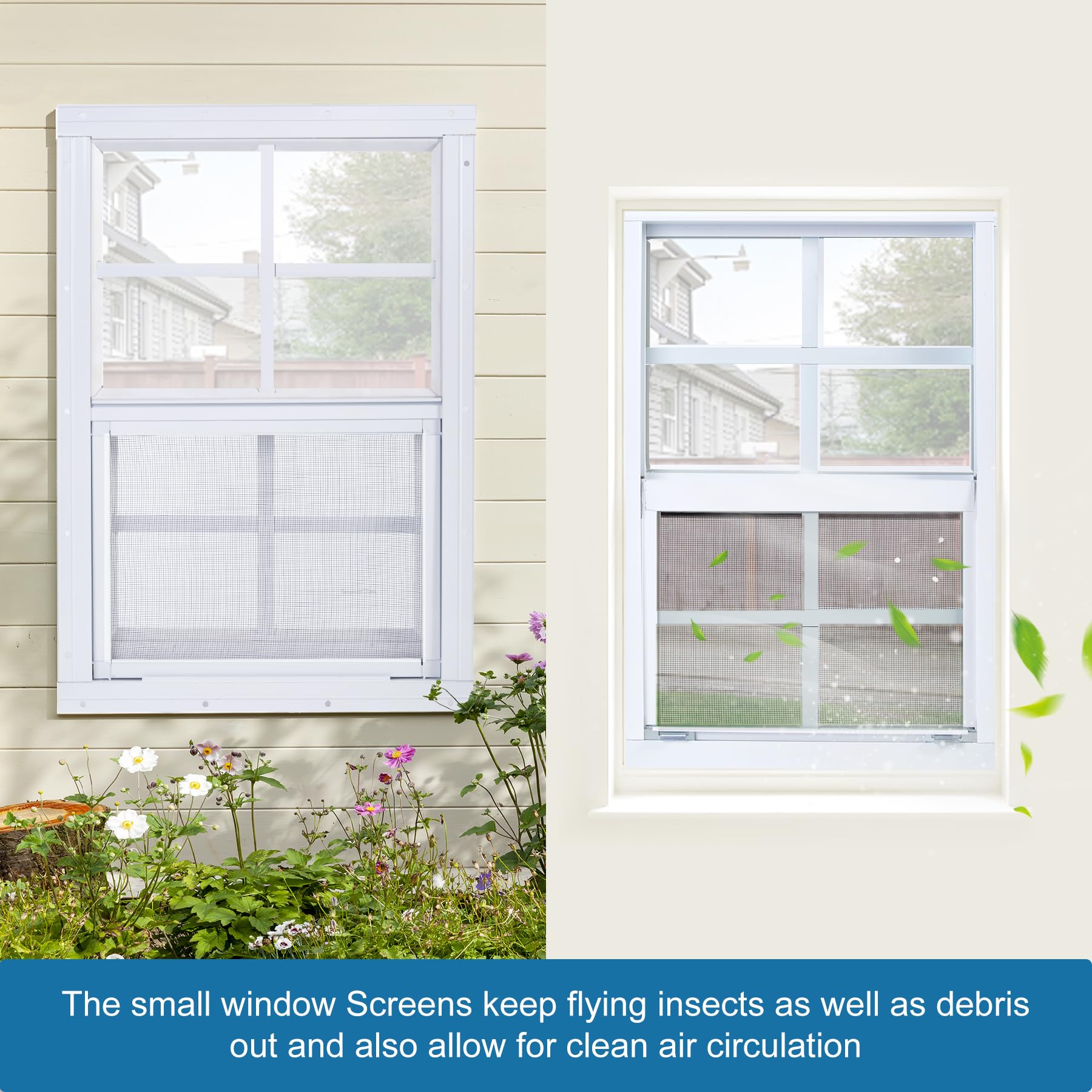 Ventanas Para Casa Exterior 2-Pack Shed Windows 14x21 Inches - White Flush Mount Tempered Glass With Screen Fiberglass Screen Household Windows - View #6