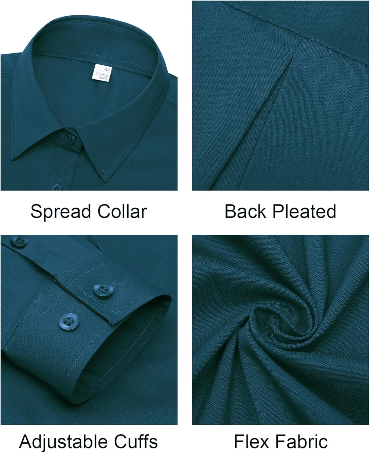 Button Down Shirts for Women Classic Fit Dress Shirt Work Business Casual Long Sleeve Blouse Tops - Image 5