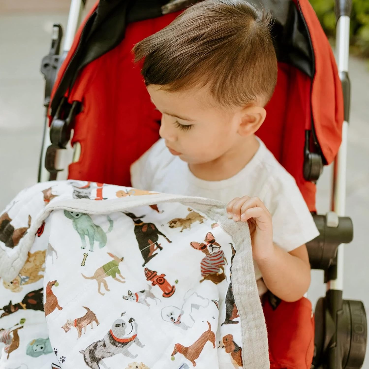 Woof Print Cotton Muslin Baby Quilt Blanket