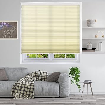 Cordless Shades- Light Filtering Window Blinds, Cellular Blinds Honeycomb Shades, Door Shades for Home and Office, Beige-Light Filtering, 22" W x 40" H