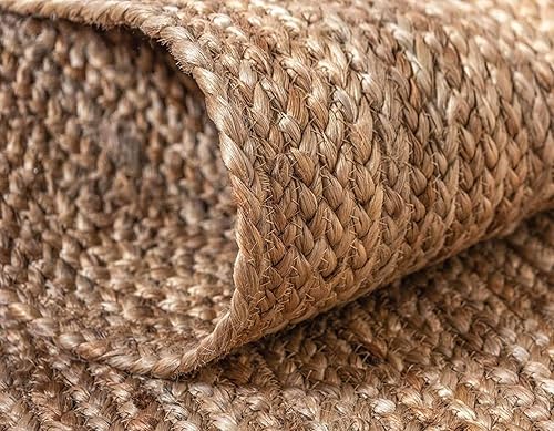 Miniatura 3 de Alfombra 100% yute de aproximadamente 4 pies  Alfombra natural tejida a mano de diseño trenzado  Decoración del hogar para sala de estar, pasillos