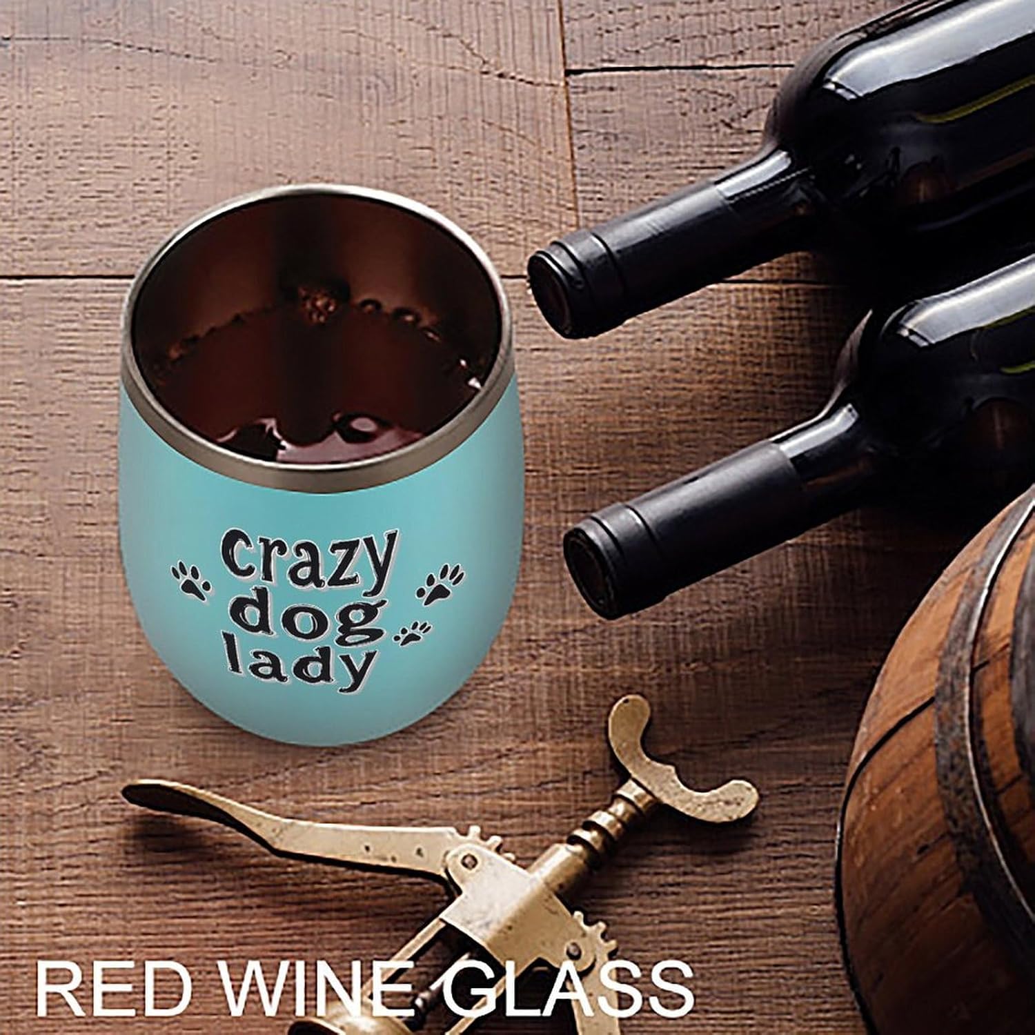 Crazy Dog Lady Paws Insulated Drinking Cup Stainless Steel Coffee Mug Wine Tumbler with Lid 12OZ