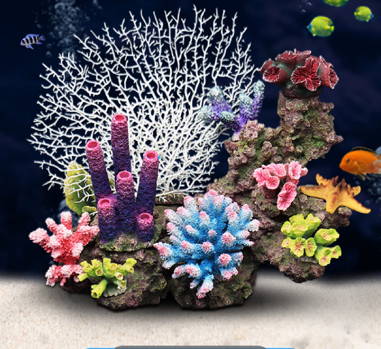 Decorazione Acquario Corallo Finto In Resina - 12x15 Cm Rosa Per Acquari Piccoli E Medi - Foto 4