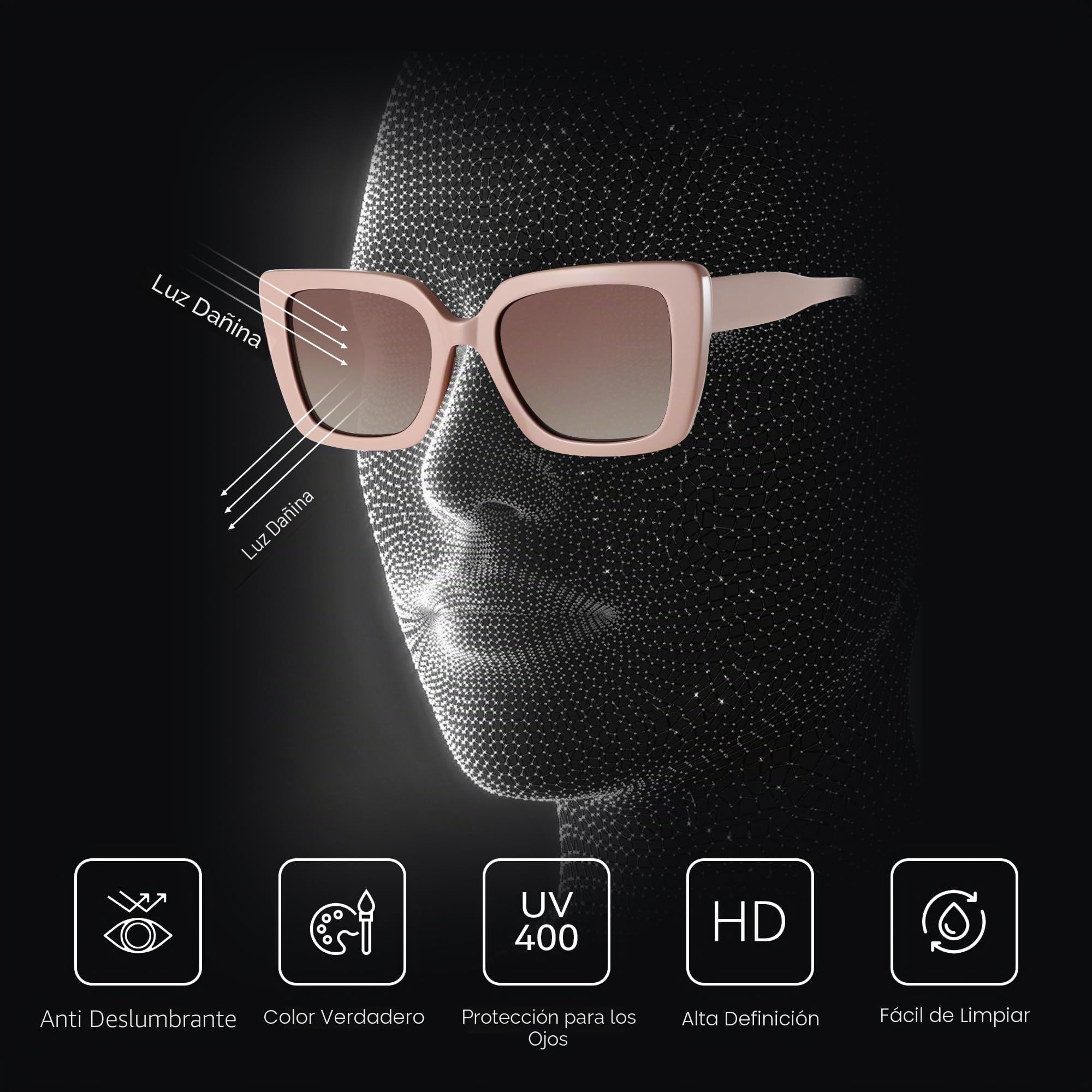 ZENOTTIC Gafas De Sol Polarizadas Para Mujer De Forma Cuadrada: Gafas De Sol Clásicas Y Modernas Para Mujeres - Gafas De Diseño Con Protección UV400