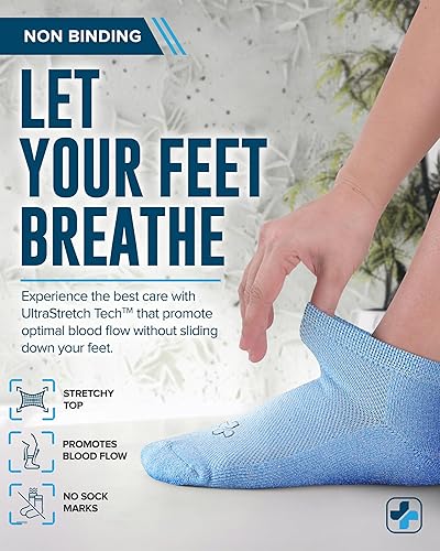 Miniatura 7 de Doctor's Select Bamboo Diabetic Socks Women & Men - 4 Pairs Ankle Bamboo Socks Womens  Diabetic Socks for Women Size 6-9