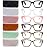6 Pack Readers for Women Oprah Style Square Reading Glasses with Spring Hinge Blue Light Blocking for Men Ladies 6A +2.0