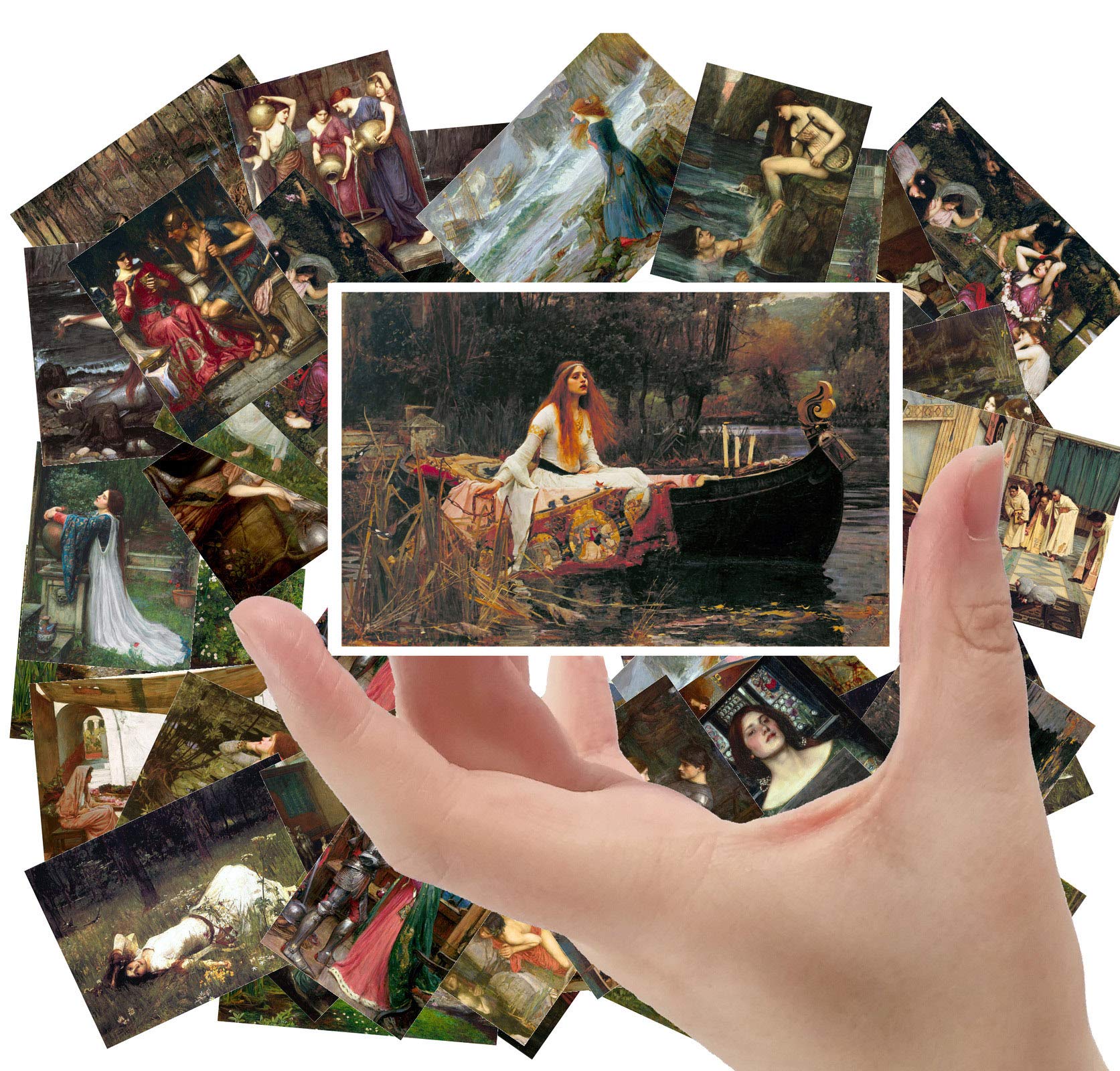 Large Stickers (24pcs 2.5"x3.5") John William Waterhouse Antique Museum Painting Art Retro Poster Reprint