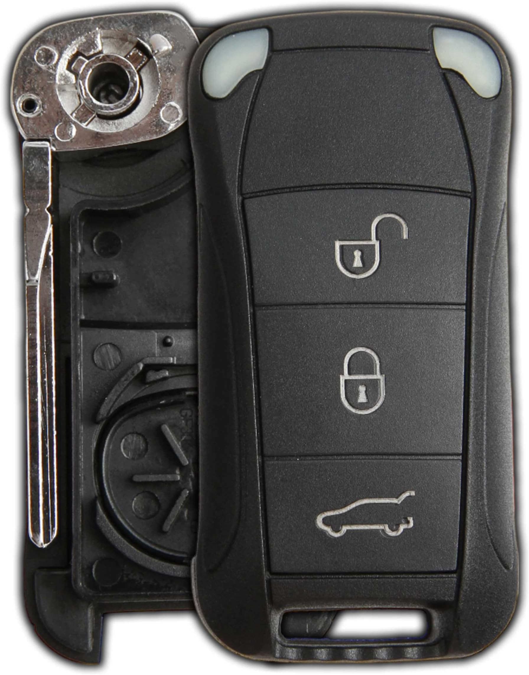 KeylessOption Keylesss Entry Remote Key Fob Uncut Car Flip Key Shell Case Cover