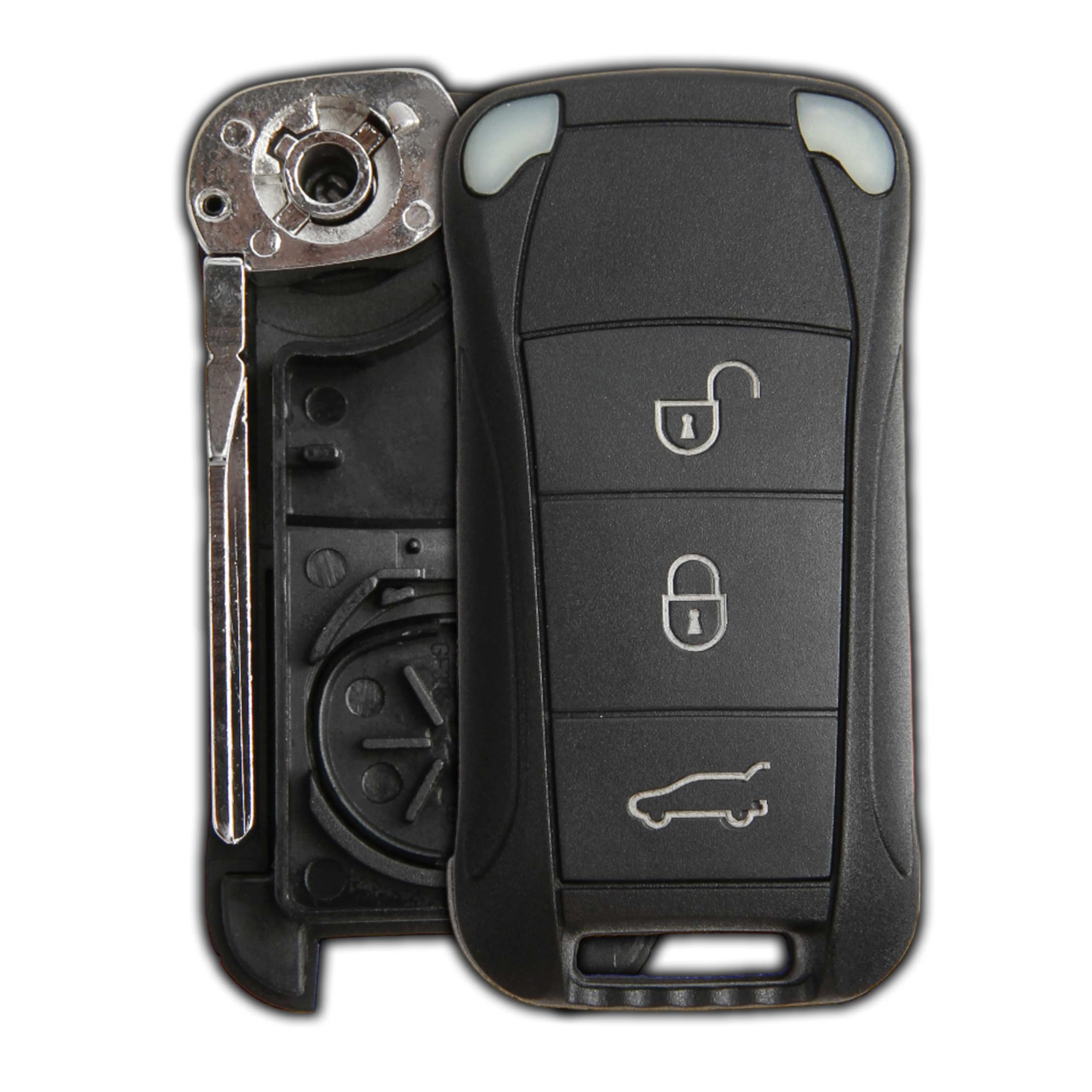 KeylessOption Keylesss Entry Remote Key Fob Uncut Car Flip Key Shell Case Cover
