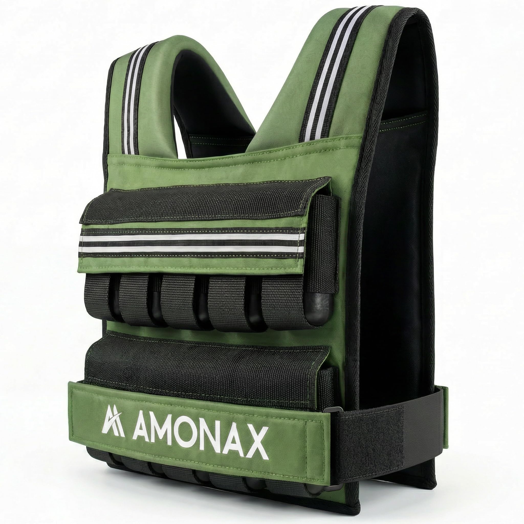 Amonax Gewichtsweste 10kg/20kg/30kg, Verstellbare Gewichtsweste für Herren und Damen, Weighted Vest Set mit Reflektoren für Krafttraining, Functional Training und Home Fitness