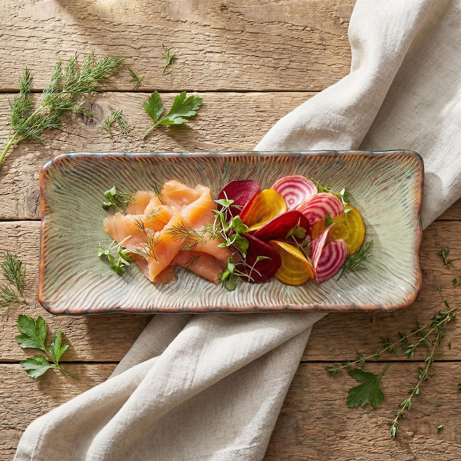 12.1-inch rectangular appetizer plate,4-piece ceramic plate set,Ceramic serving plate,Dessert Plate,Salad plate,For appetizers/salad/dishwasher (Yellow 1)