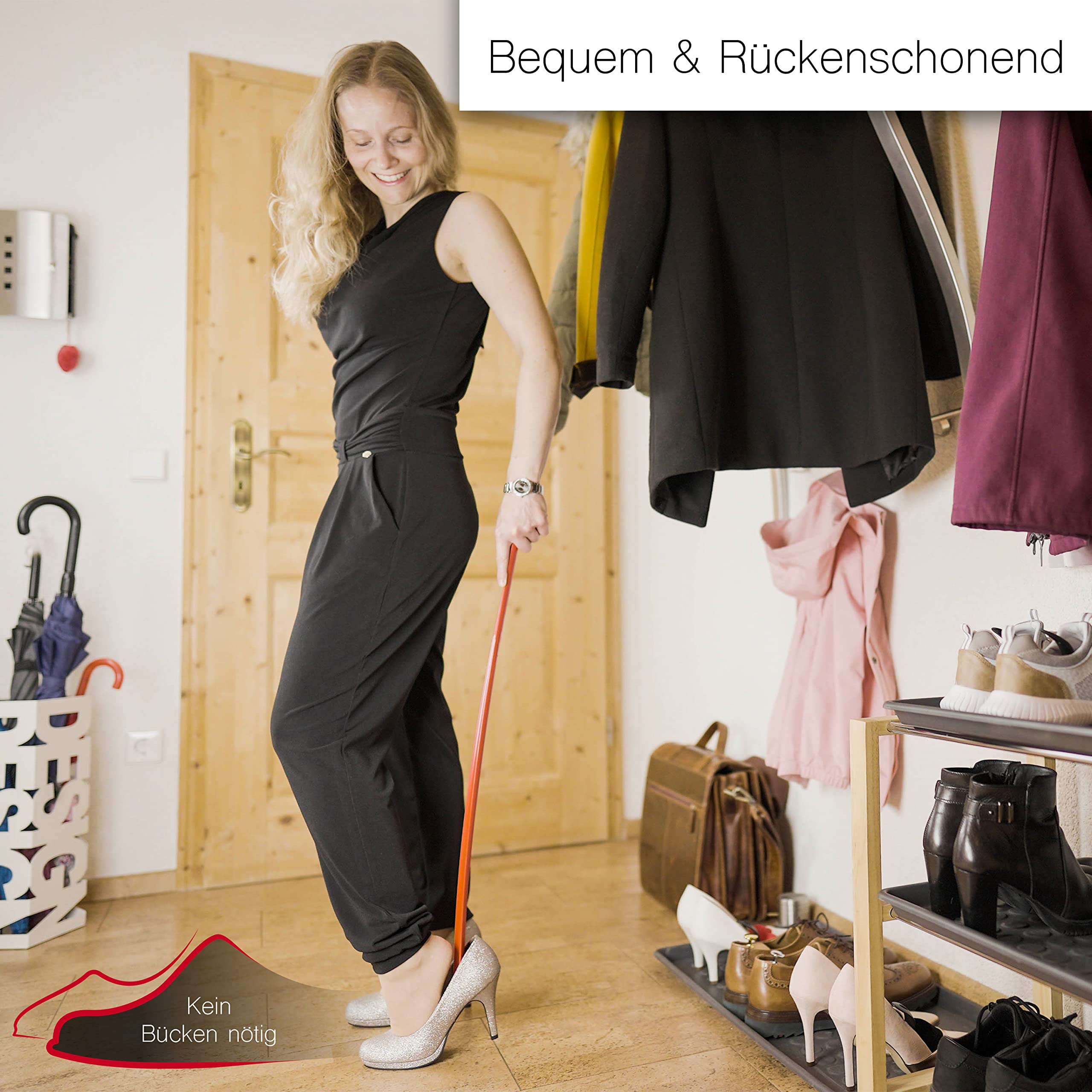 Finley Ergoflex Schuhlöffel - Schuhanzieher/Shoe Horn 70cm lang aus Kunststoff - rückenschonende Schuh-Anziehhilfe - unzerbrechlich und flexibe
