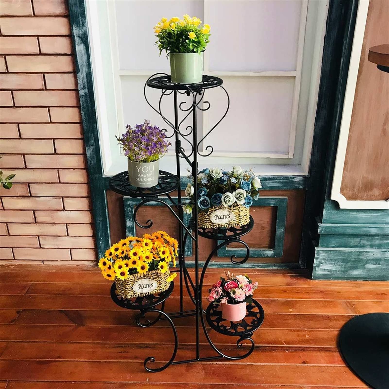 Amazon.com: Plant Stand Plant Stand 5 Tiers Wrought Iron Plant Stand Flower  Shelf for Rack Balcony Simple Indoor Living Room Coffee Bar Garden Flower  Pot Flower Stands (Color : White) : Patio,