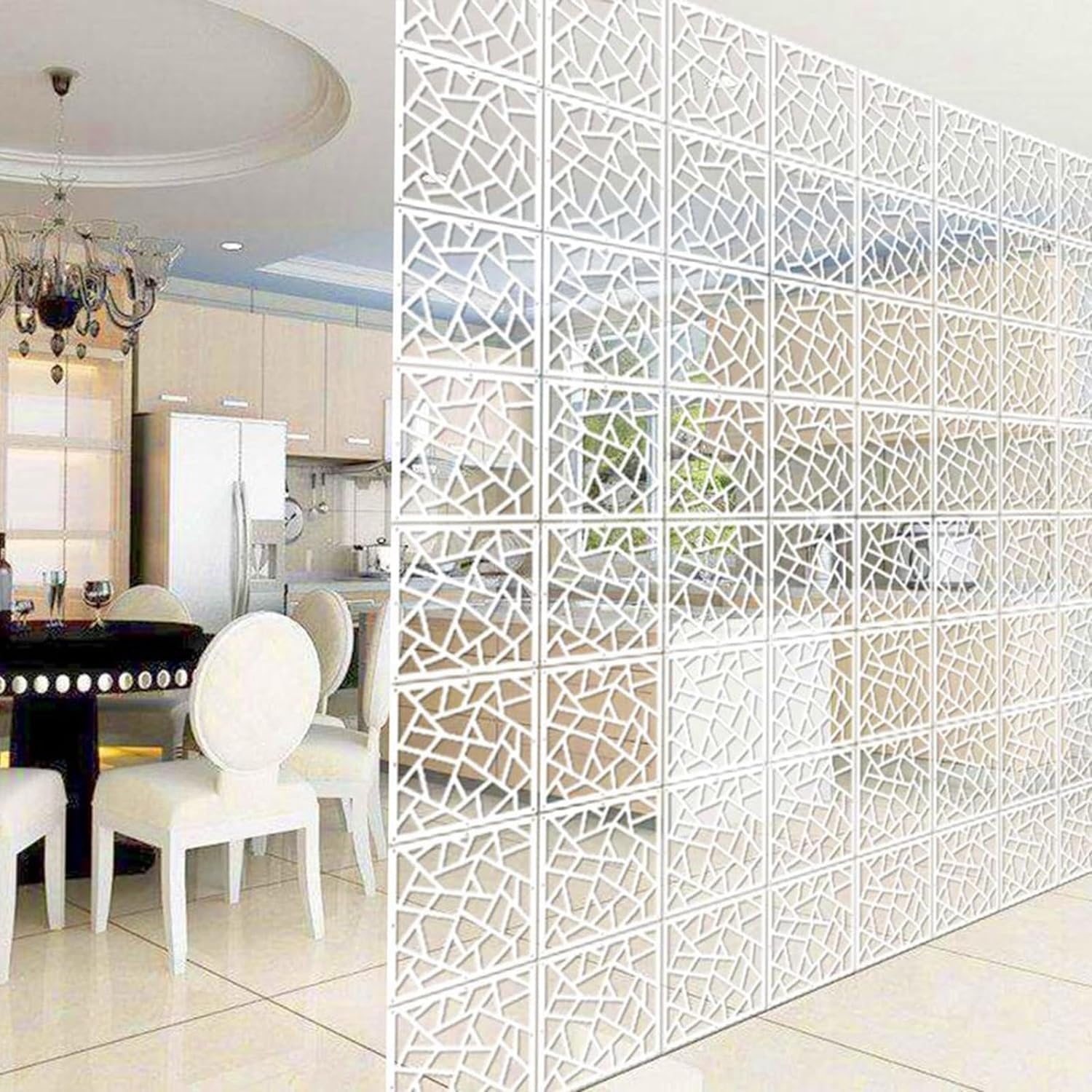 LNNW Decorative Separation Screen Panels, DIY Privacy Partition Wall for Living Room Bedroom Office Screen Panels Home Decoration (Color : White, Size : 29cm-40pcs)
