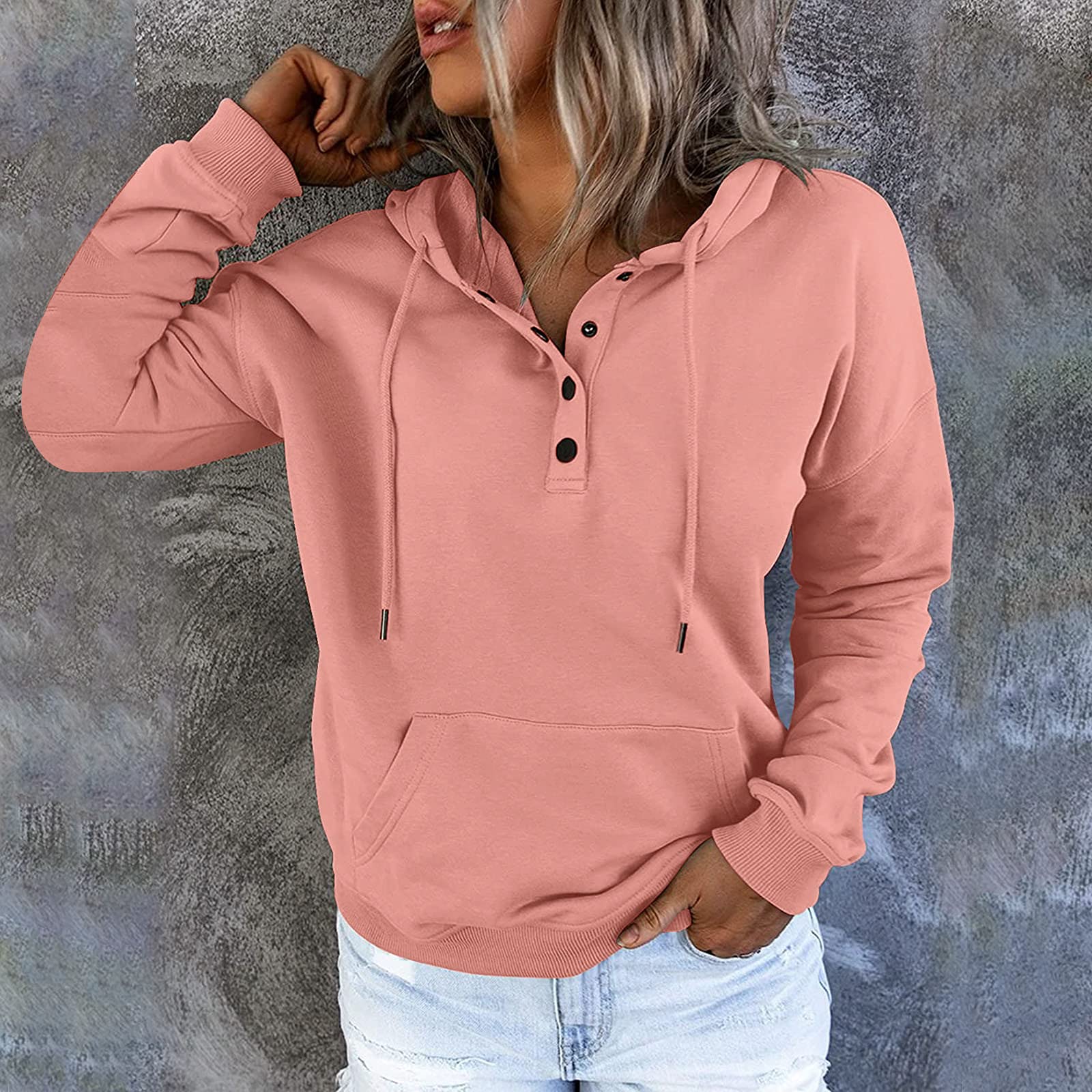 Genérico Sudadera Oversize Mujer Rojo Chaqueta ligera Mujer Verano Chic | sudadera larga para streetwear – 2026 Nuevo – chic – Chaqueta de talla grande