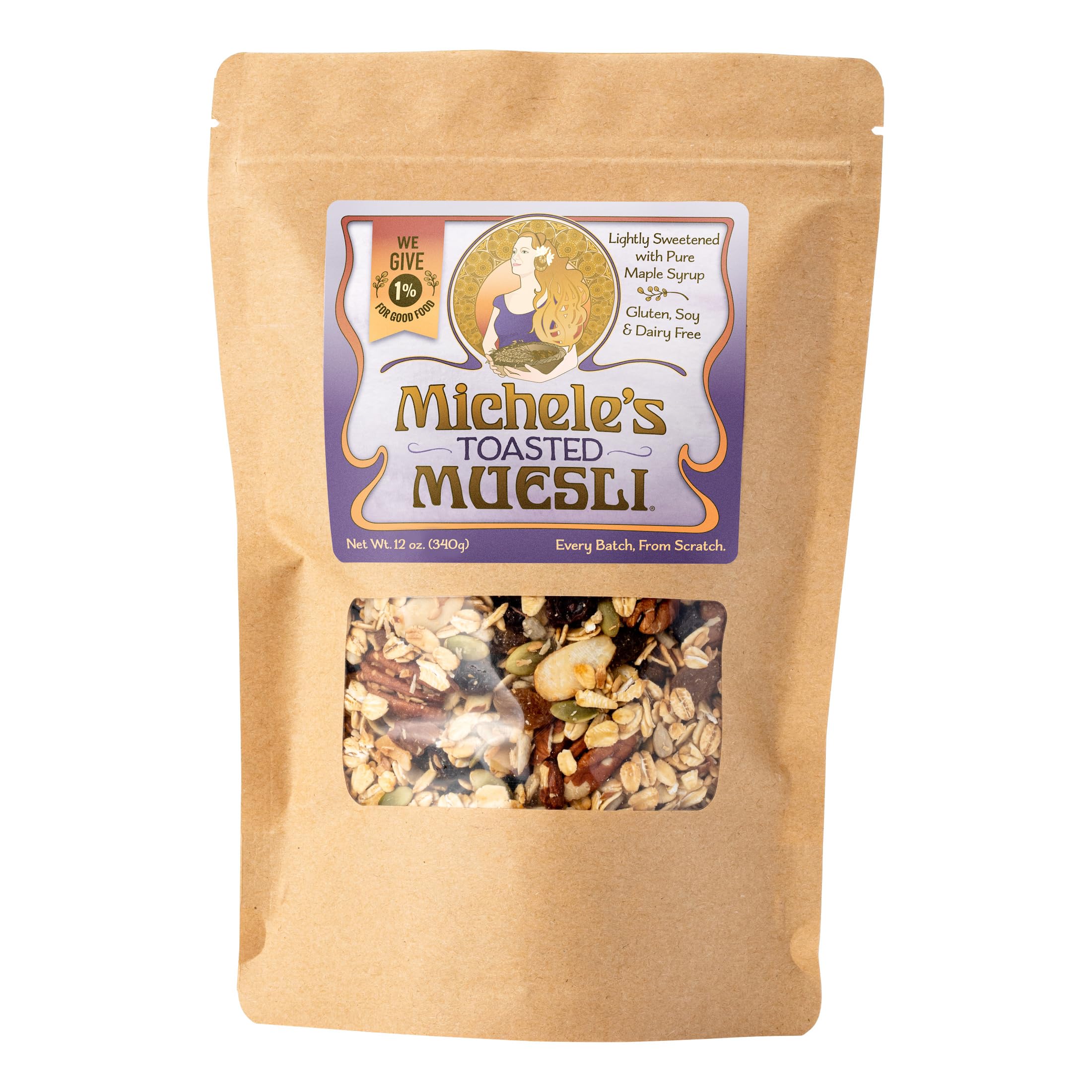 Michele's Granola - Toasted Muesli - Handmade Non-GMO Whole Grain Oats - Free of Gluten, Soy, Wheat, Dairy, Added Oils & Refined Sugar