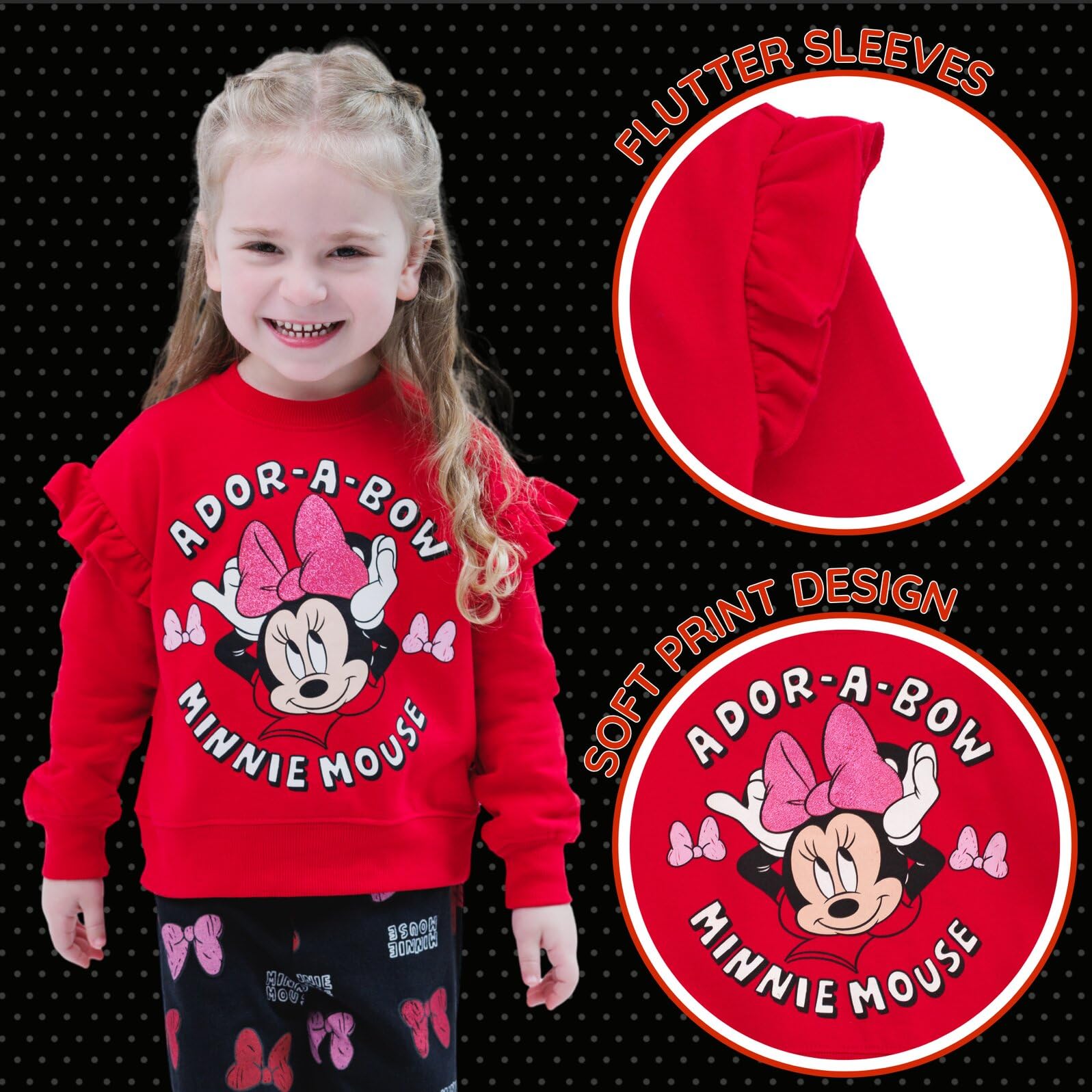 Disney Set di felpa e pantaloni in pile per bambini grandi (12 mesi - 14-16)