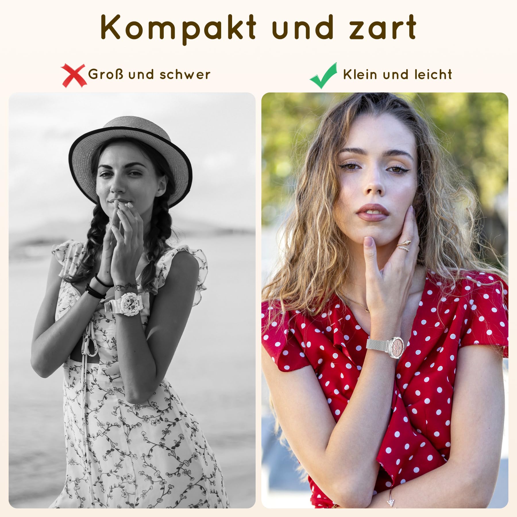 Smartwatch Damen Rund, AMOLED 1,19" Kleine Fitnessuhr mit Telefonfunktion, Schrittzähler, Herzfrequenz SpO2 Schlafmonitoring, 120+ Sportuhr, IP68-Wasserdicht für iOS Android, Silber/Zarte Geschenk
