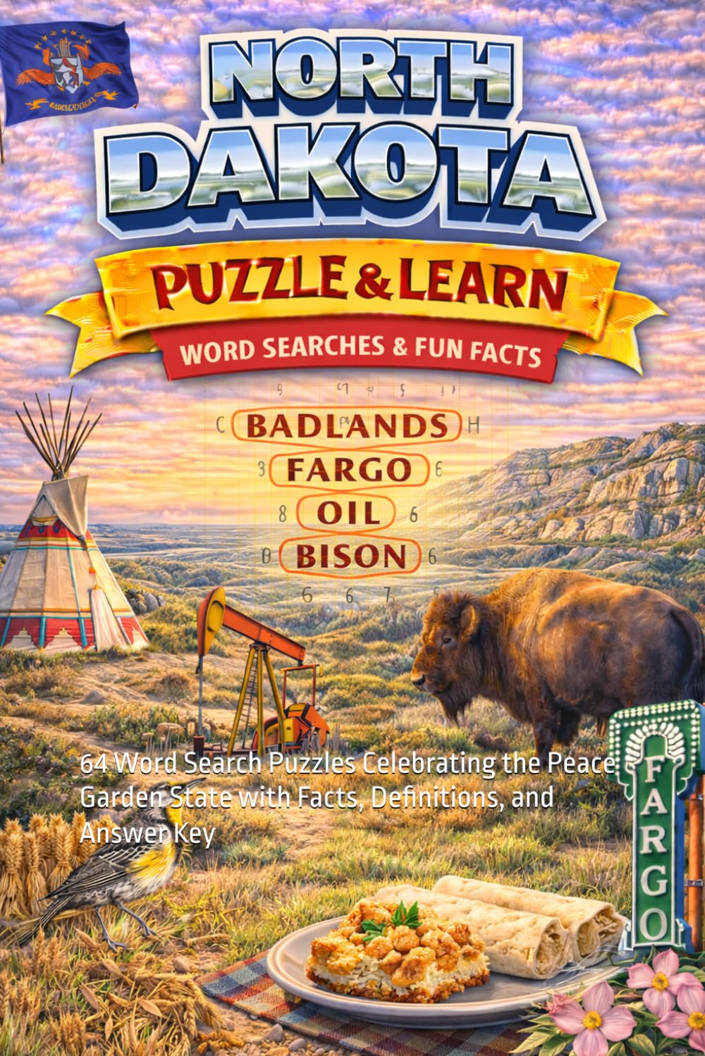 North Dakota Word Search Puzzle and Learn: 64 Word Search Puzzles Celebrating the Peace Garden State with Facts, Definitions, and Answer Key (Ultimate States Word Search and Learn Collection)
