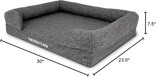 Miniatura 63 de The Dog's Bed, felpa gris XL, espuma viscoelástica sólida, alivio del dolor: artritis, displasia de cadera y codo, poscirugía, cojera, apoyo, negro,
