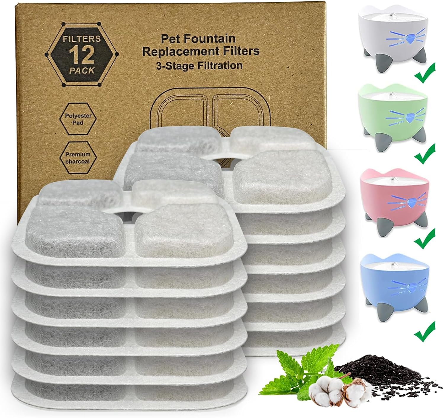 Opeth cat water fountain filter for PIXI Cat Drinking Fountain,Cat Water Fountain