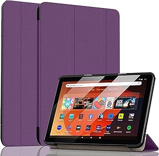 Fire HD 8 Tablet Case(12th/10th Generation, 2024/2022/2020 Release), Fire 8 Tablet Case, Ubearkk Lightweight Slim Shell Quality PU Leather Trifold Stand Cover Auto Wake/Sleep,Purp…
