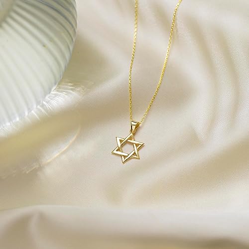 Miniatura 2 de Star of David Necklace Gold - Meaningful Jewish Gift & Bat Mitzvah Jewelry  Israelite Pendant (Gold, 18 Inches)