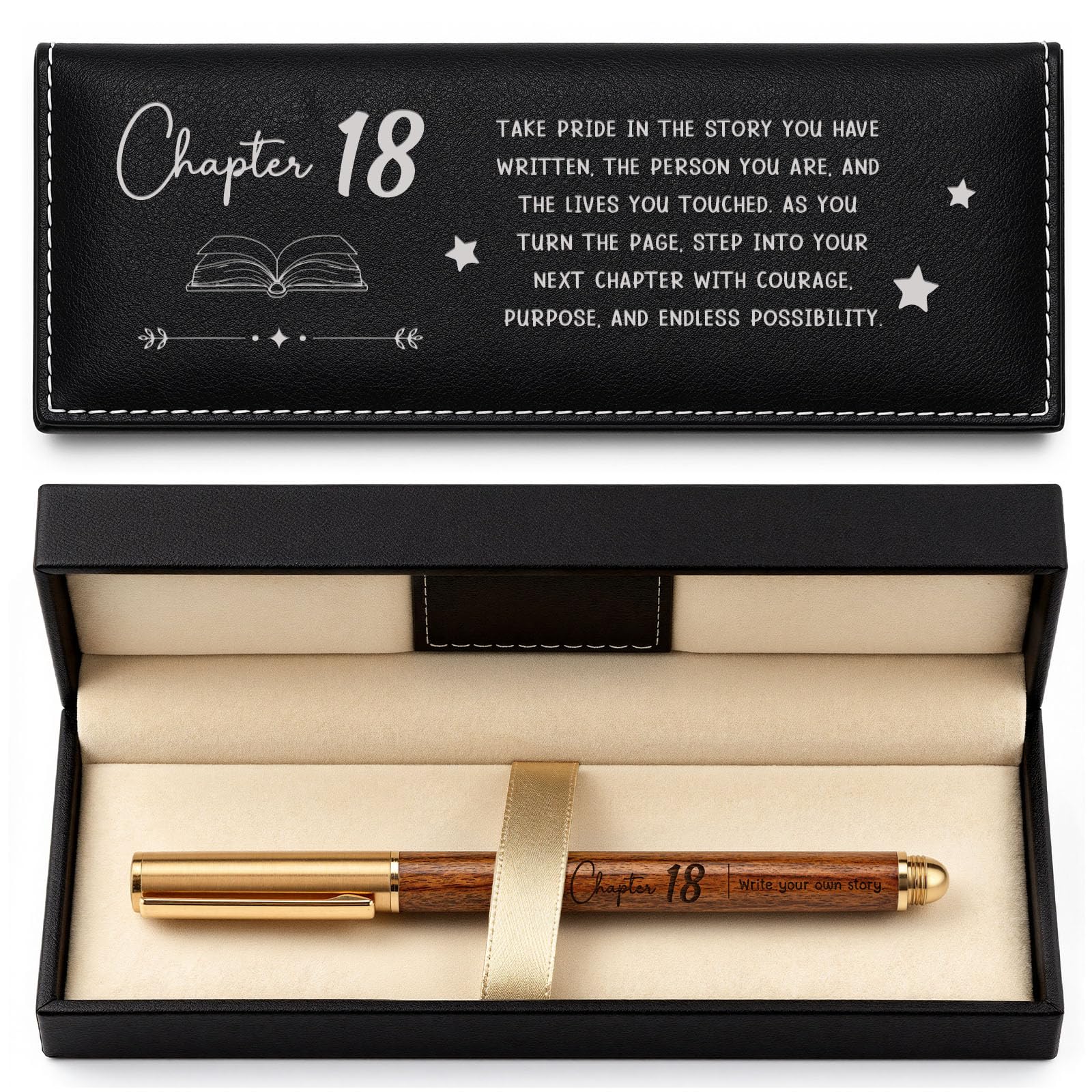 Giftota 18th Birthday Gifts for Girls Boys, Chapter 18 Gift for Her Him, 18th Gel Pen with Exquisite PU Pen Box, 18 Year Old Bday Decoration Gift Ideas for Best Friends Classmate Son Daughter Family