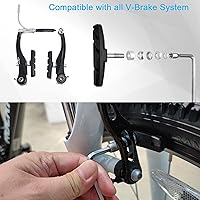 Vista 5 de Juego de 2 pares de pastillas para frenos de bicicleta, 2.756 in para bicicleta Cruiser MTB, bloques universales de freno en V con tuerca hexagonal