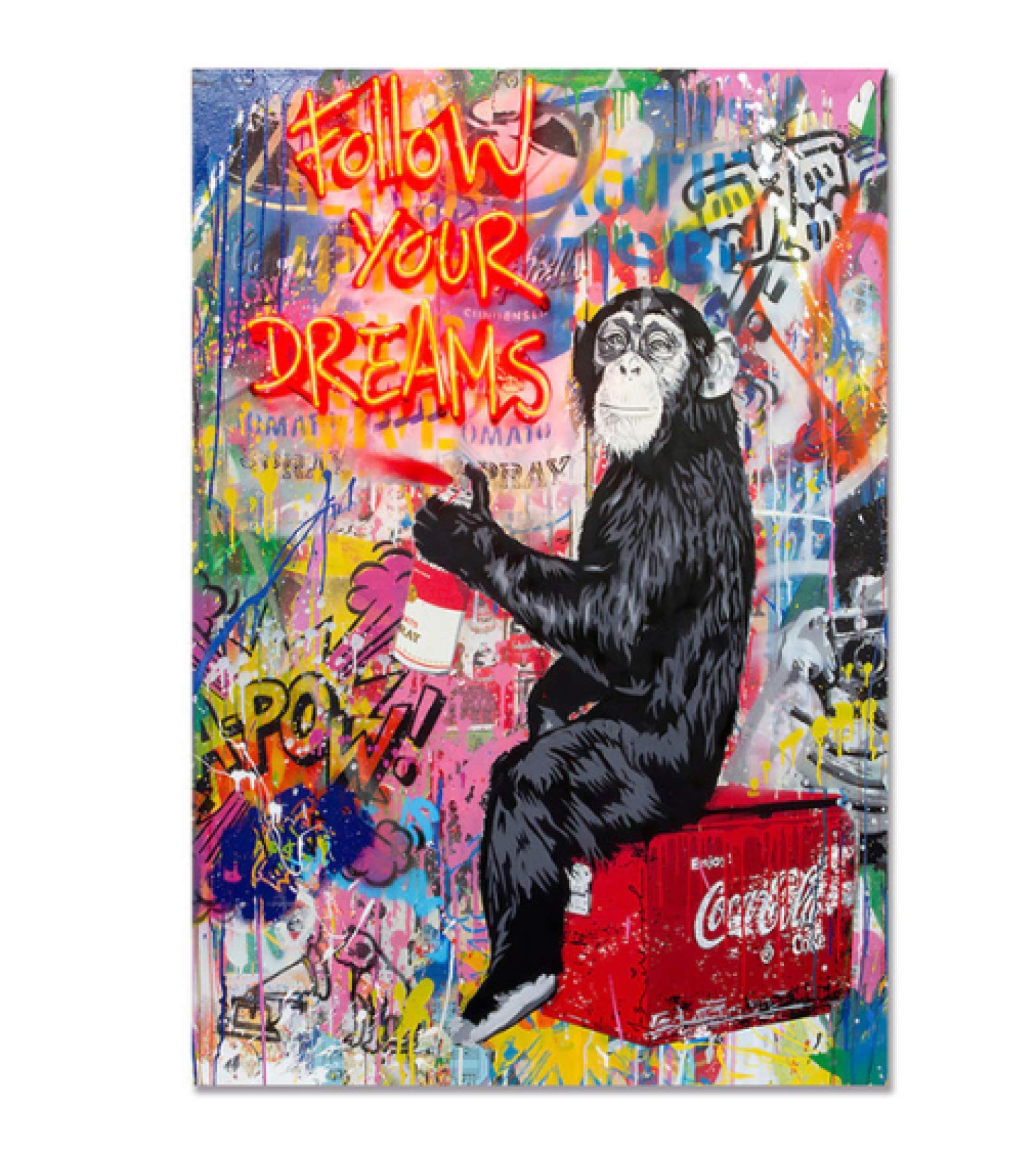 RUIYANMQ Puzzle 1000 Teile – Street Graffiti Collage Affe, 75x50 Cm, Aus Holz, Mit Poster, Für Erwachsene & Kinder