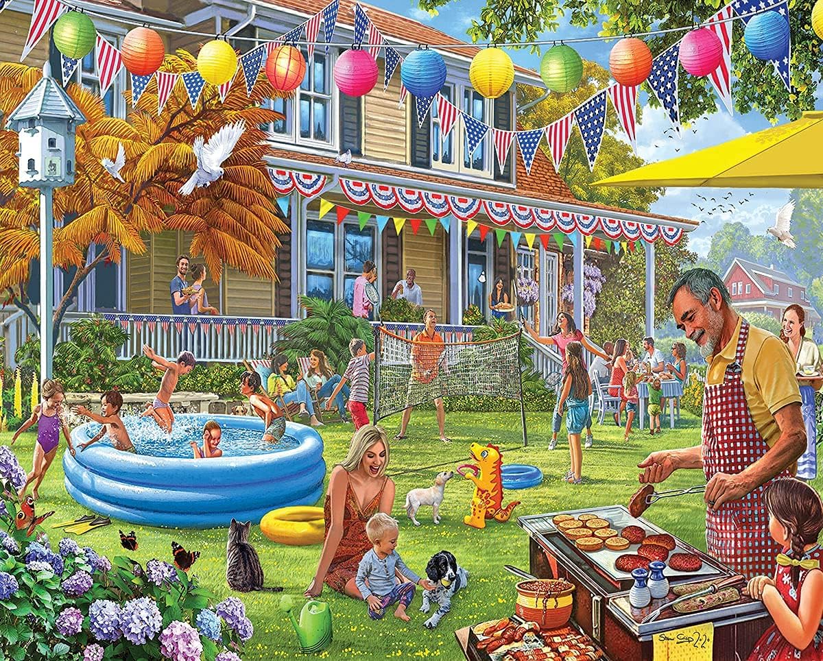 White Mountain Puzzles Backyard BBQ, 1000 Piece Jigsaw Puzzle