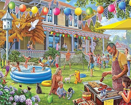 White Mountain Puzzles Backyard BBQ, rompecabezas de 1000 piezas