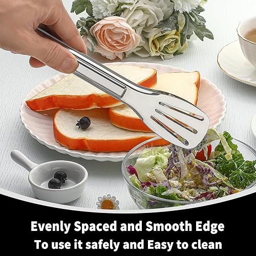 Miniatura 5 de Paquete de 4 pinzas para servir, pinzas de metal, pinzas para servir alimentos, pinzas de acero inoxidable de grado alimenticio, pinzas pequeñas,