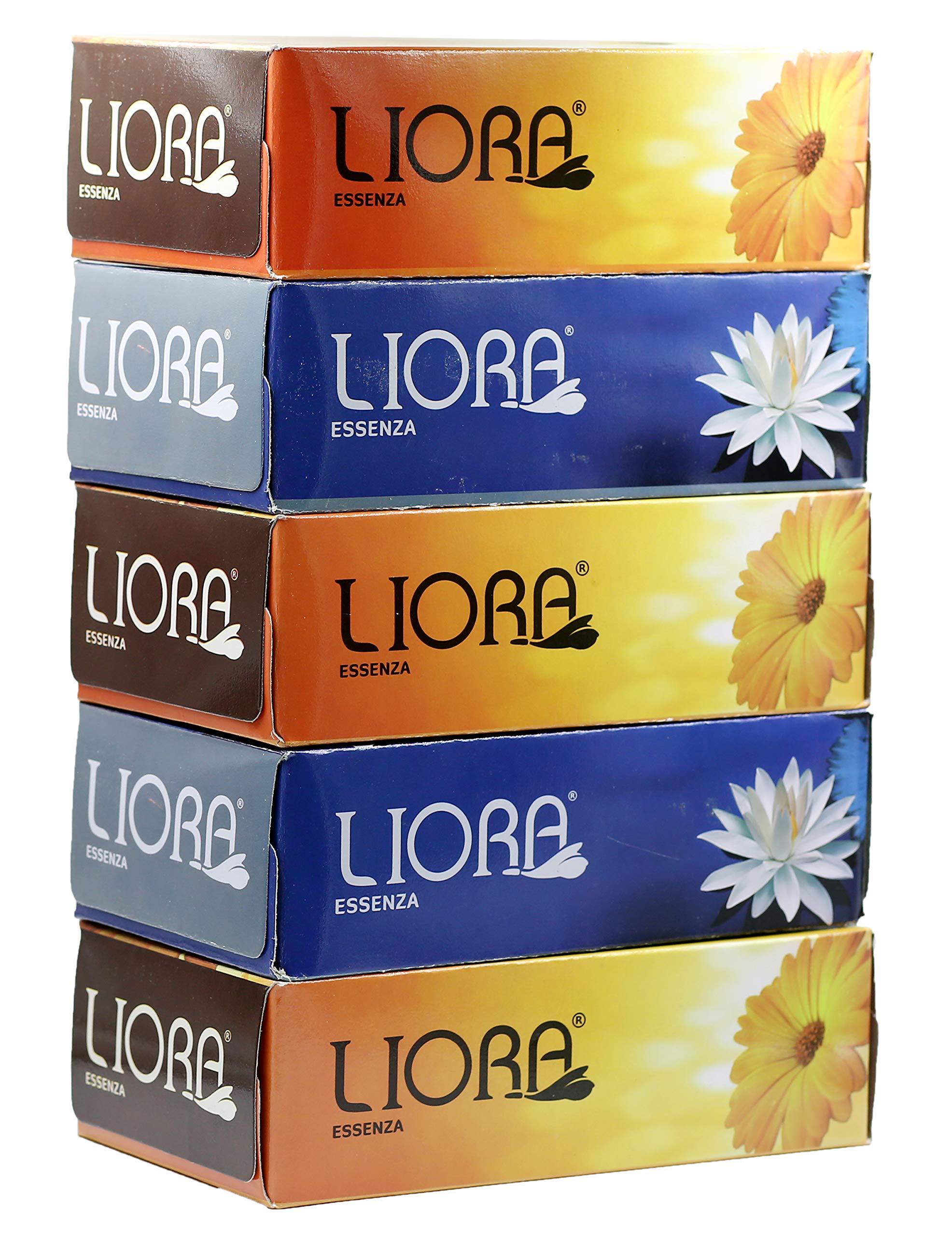 Liora Facial Tissue 100 Pulls 200 Sheets Per Box- Set of 5 (Multicolor)