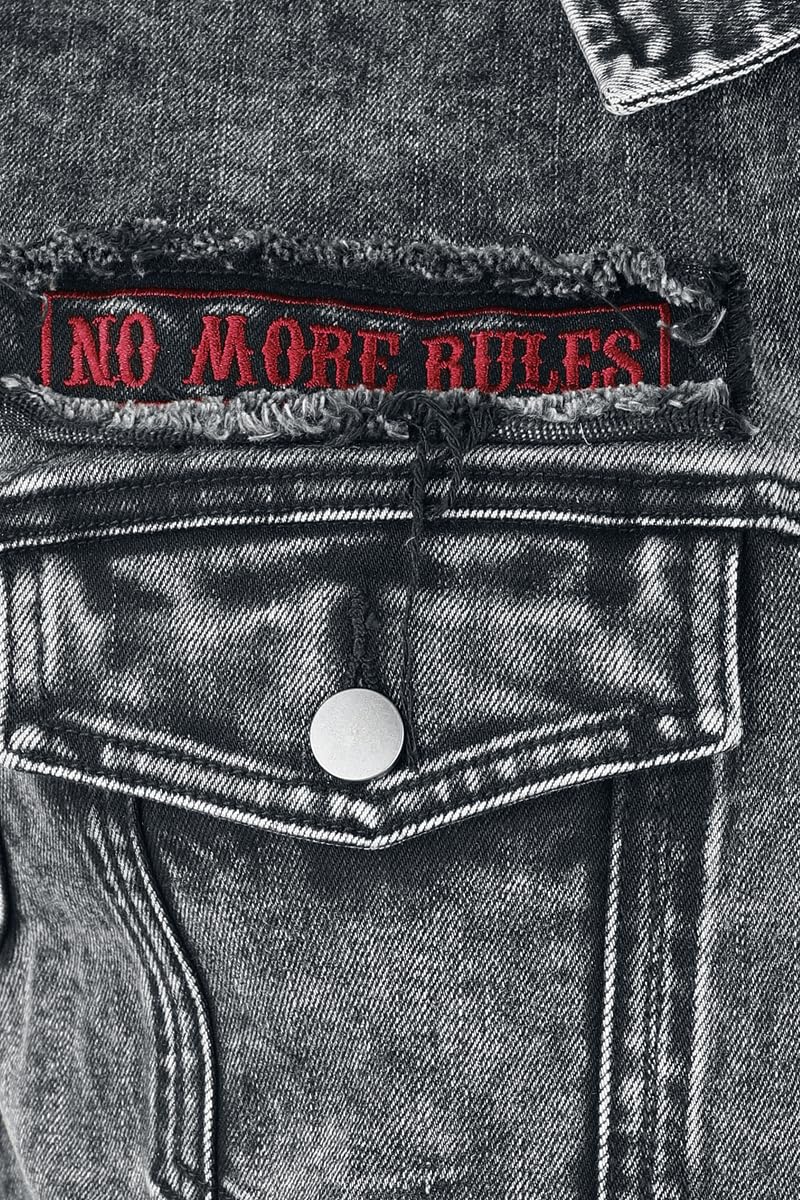 Rock Rebel by EMP Uomo gilet nero effetto acid wash
