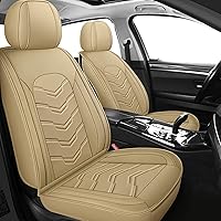 Vista 1 de AOOG Fundas de cuero para asiento de automóvil, 2 piezas delanteras, fundas de asiento transpirables de piel sintética, fundas interiores