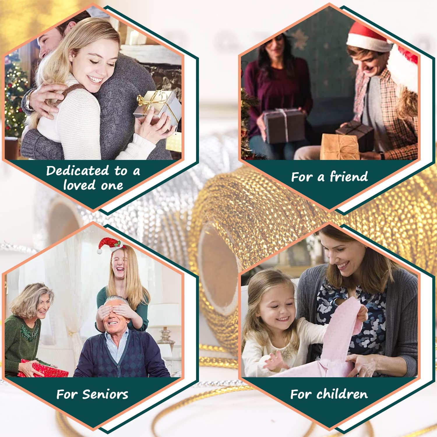 ZDNT 3 Rolls Gold Twine String Metallic String Gold Cord Metallic Tinsel Cord Thread for 100 m Thread Cord 1.5 mm Wide for Gift Wrap Decoration Crafts DIY,Wedding,Hanging Christmas Ornaments - Image 4