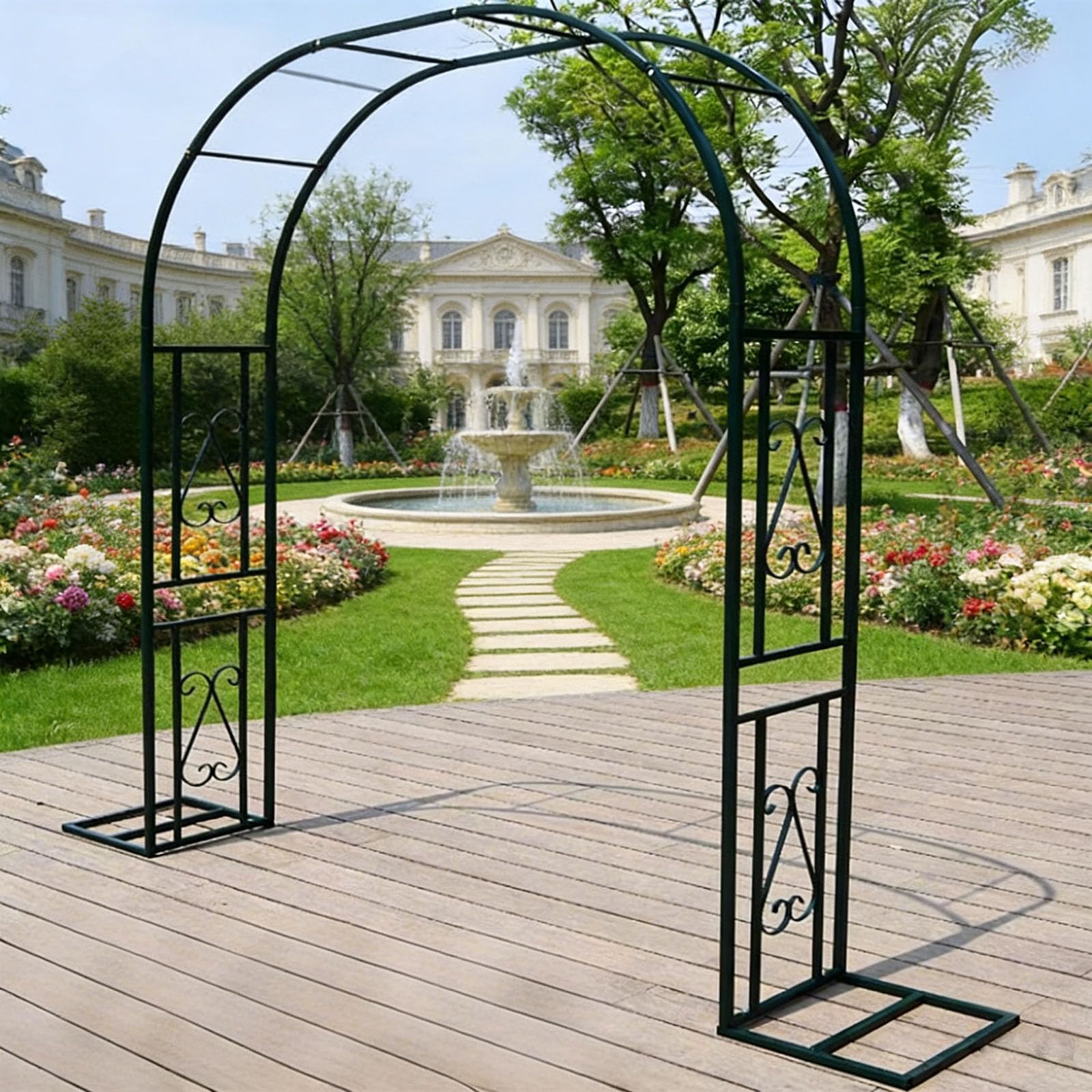 Arco da giardino 140 x 40 x 230 cm pergolato in metallo per piante rampicanti robusto traliccio di rose all'aperto matrimonio Det Ele cerimonia floreale arco struttura in ferro