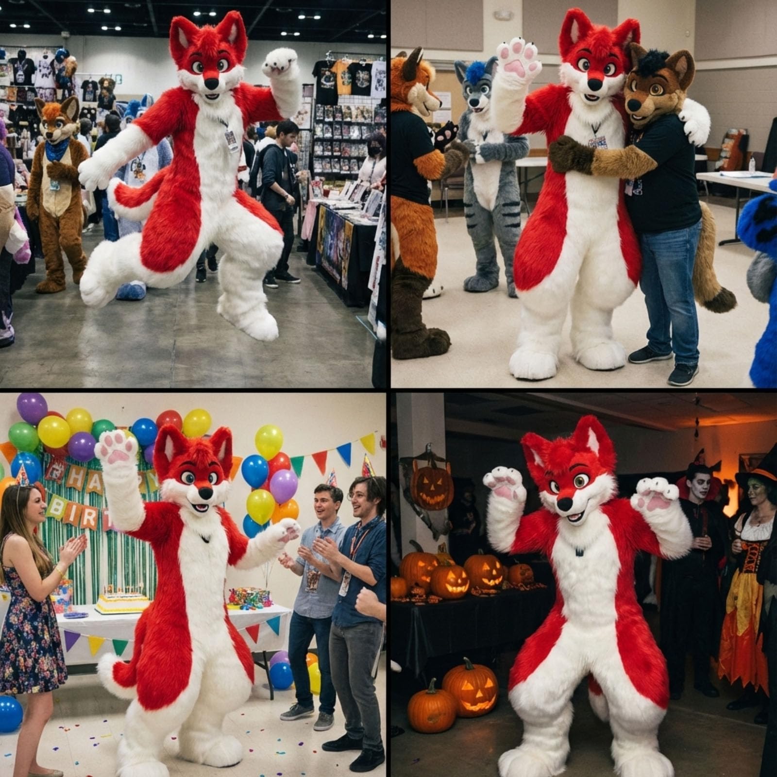 Costume cosplay per animali unisex adulto in peluche personalizzato per tutto il corpo per feste a tema festival di anime
