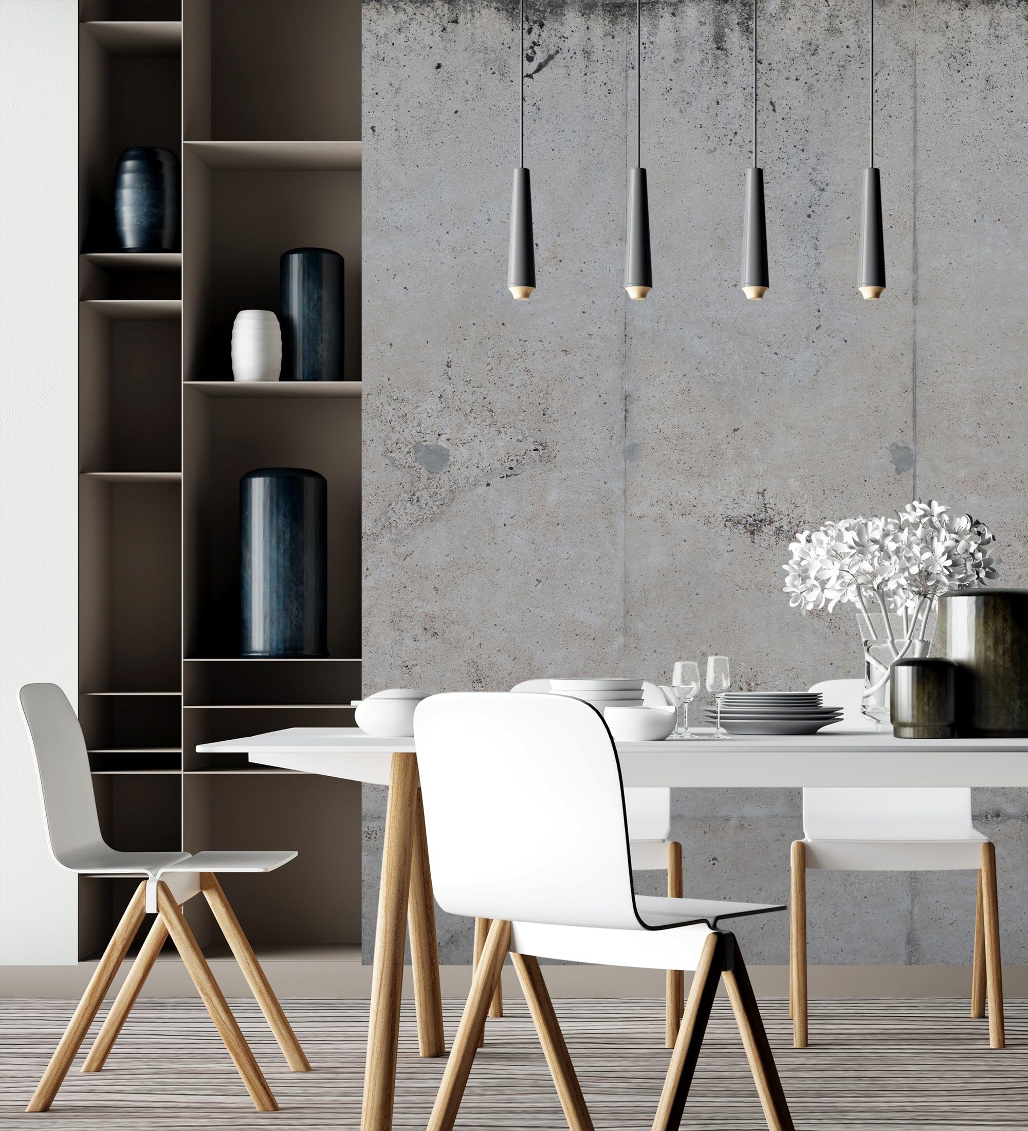 Papier peint vinyle mural texture béton réaliste pour décoration salon cuisine et bain