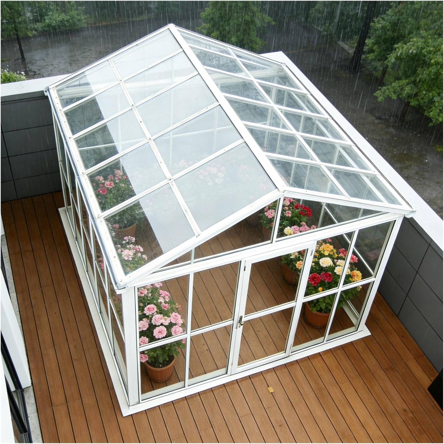 Clear Rainproof Polycarbonate Sheets Transparent Protection Rain Snow Cover for Patios, Greenhouses, Sheds, Carports, Easy to Clean(1x8m/3.28x26.24ft)