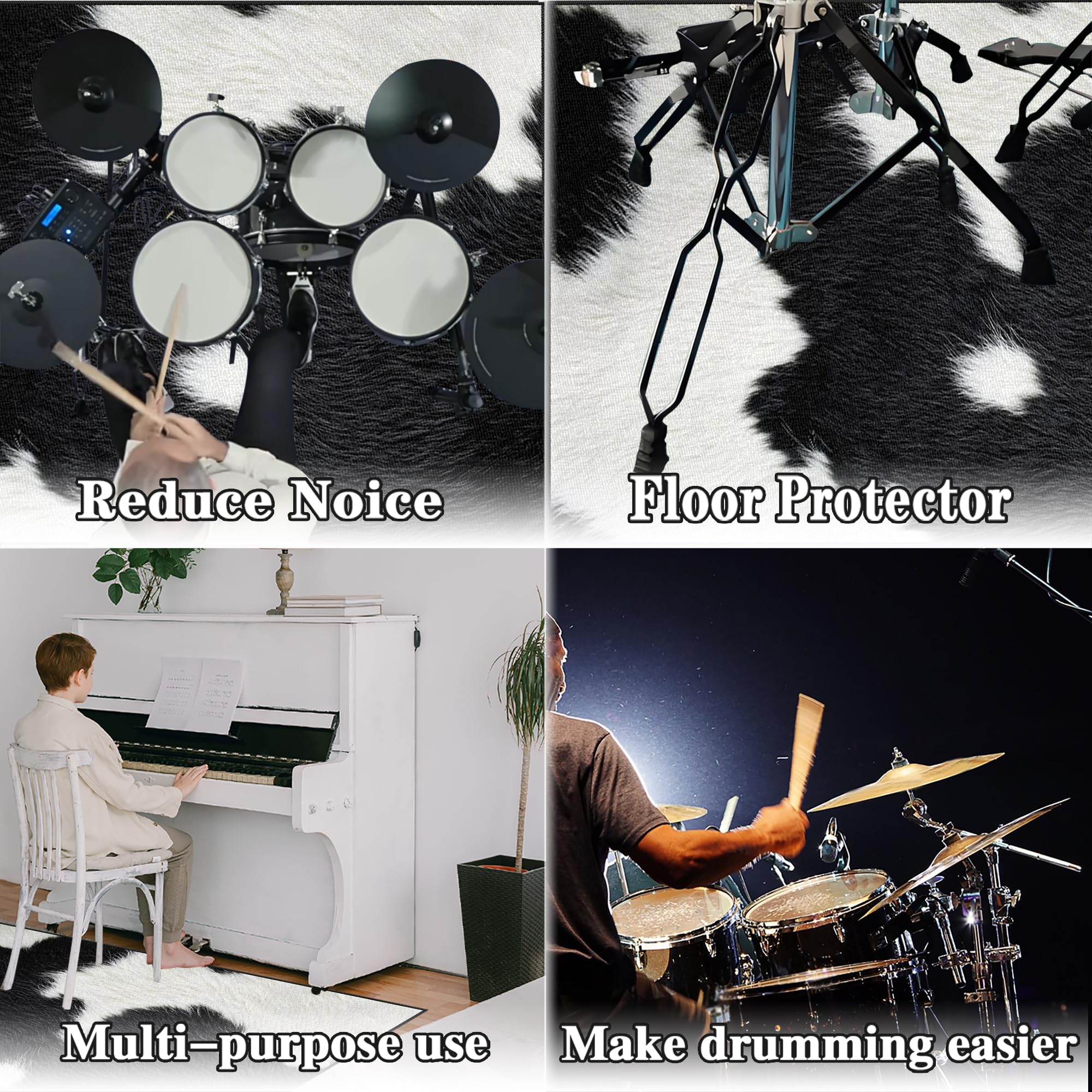 Elektroniczna mata perkusyjna dźwiękoszczelna mata bębnowa mata ochronna do akcesoriów perkusyjnych mata akustyczna mata podłogowa do instrumentów muzycznych 150 x 120 cm