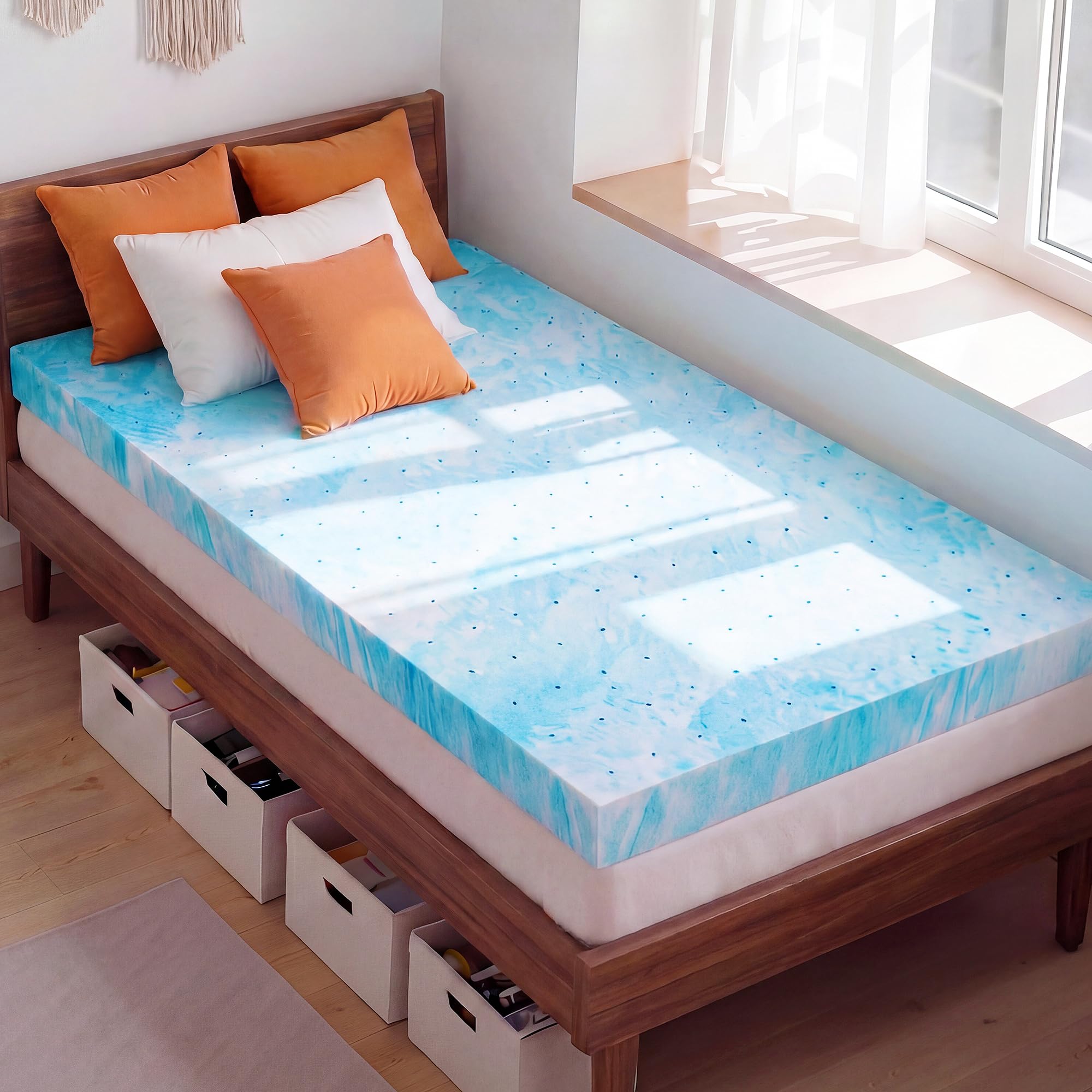 Nelaukoko 2 Inch Twin XL Memory Foam Mattress Topper