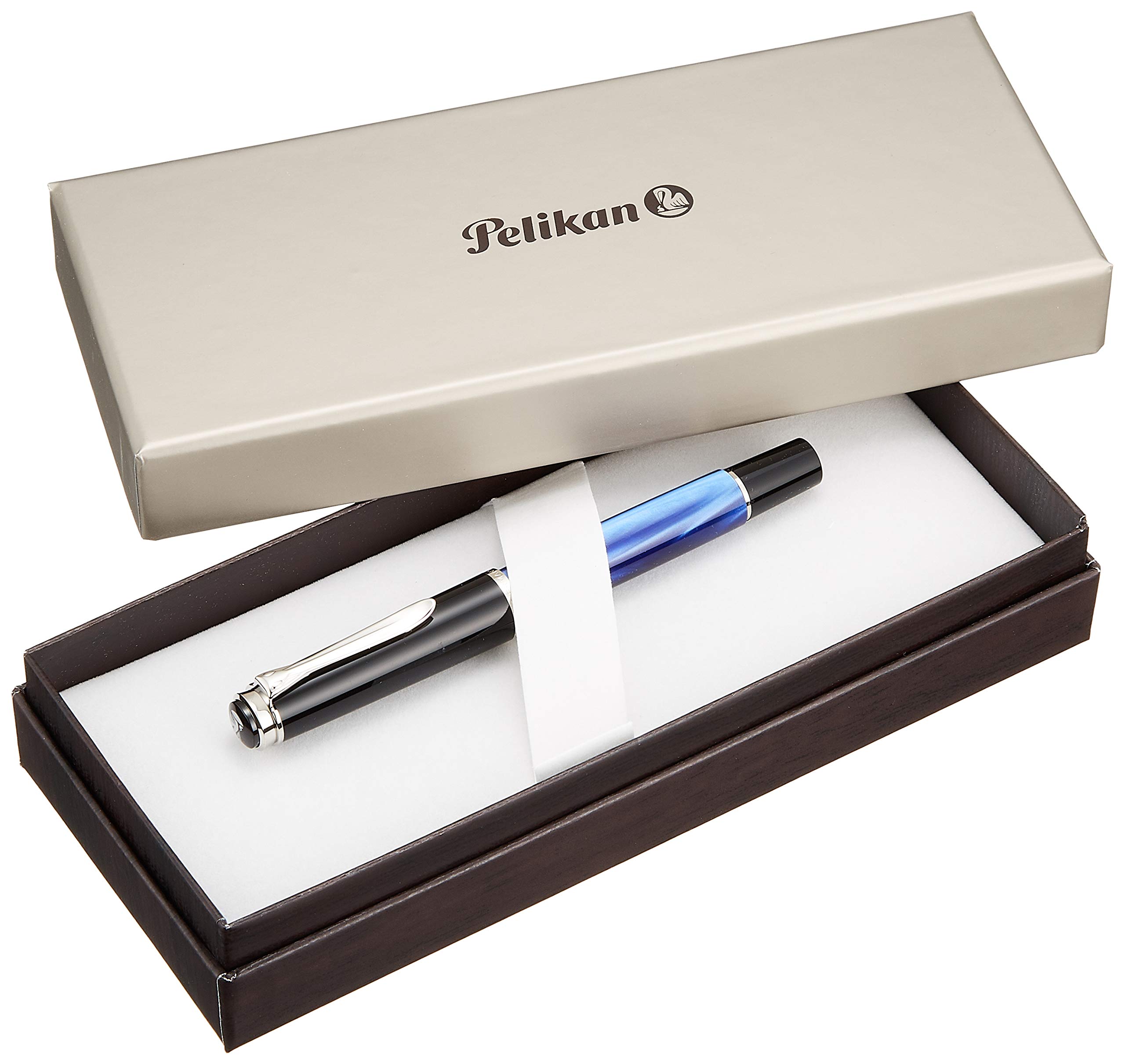 Amazon | Pelikan ペリカン 万年筆 F 細字 マーブルブルー クラシック 