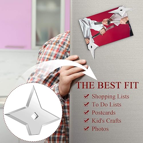 Miniatura 4 de Weewooday 10 imanes de ninja geniales imanes de anime para refrigerador, regalos divertidos para Navidad, estrella decorativa para lanzamiento