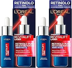 L'Oréal Paris Revitalift Laser Night Serum with Pure Retinol, Reduces Wrinkles for a Younger Appearance, Results in 16 Weeks, 2 Bottles of 30 ml