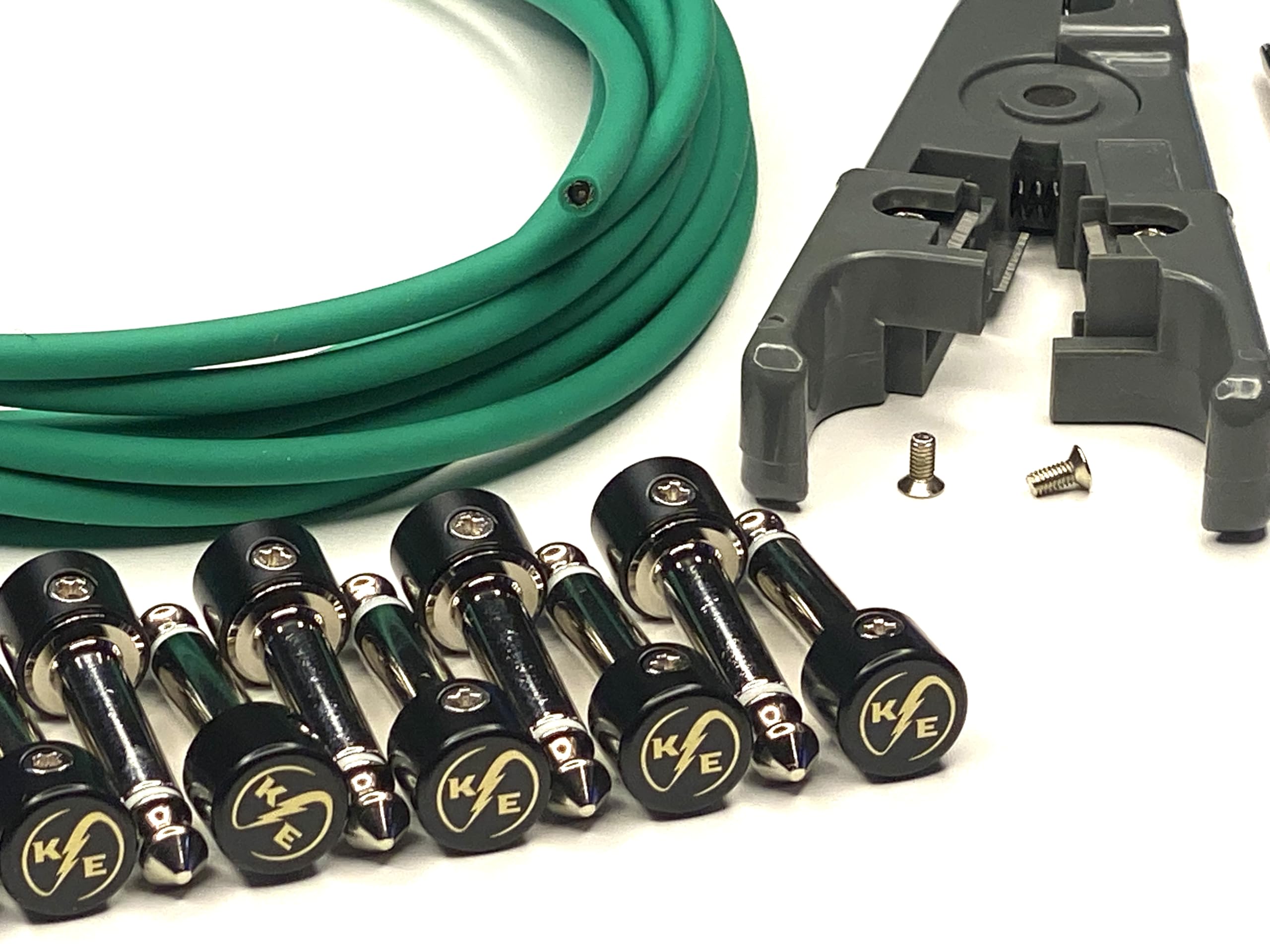 Lötfreies Gitarren-Pedal-Patchkabel-Set, 6 Stück, um DIY-Kabel für Pedalboard herzustellen (grünes Kabel-Set)
