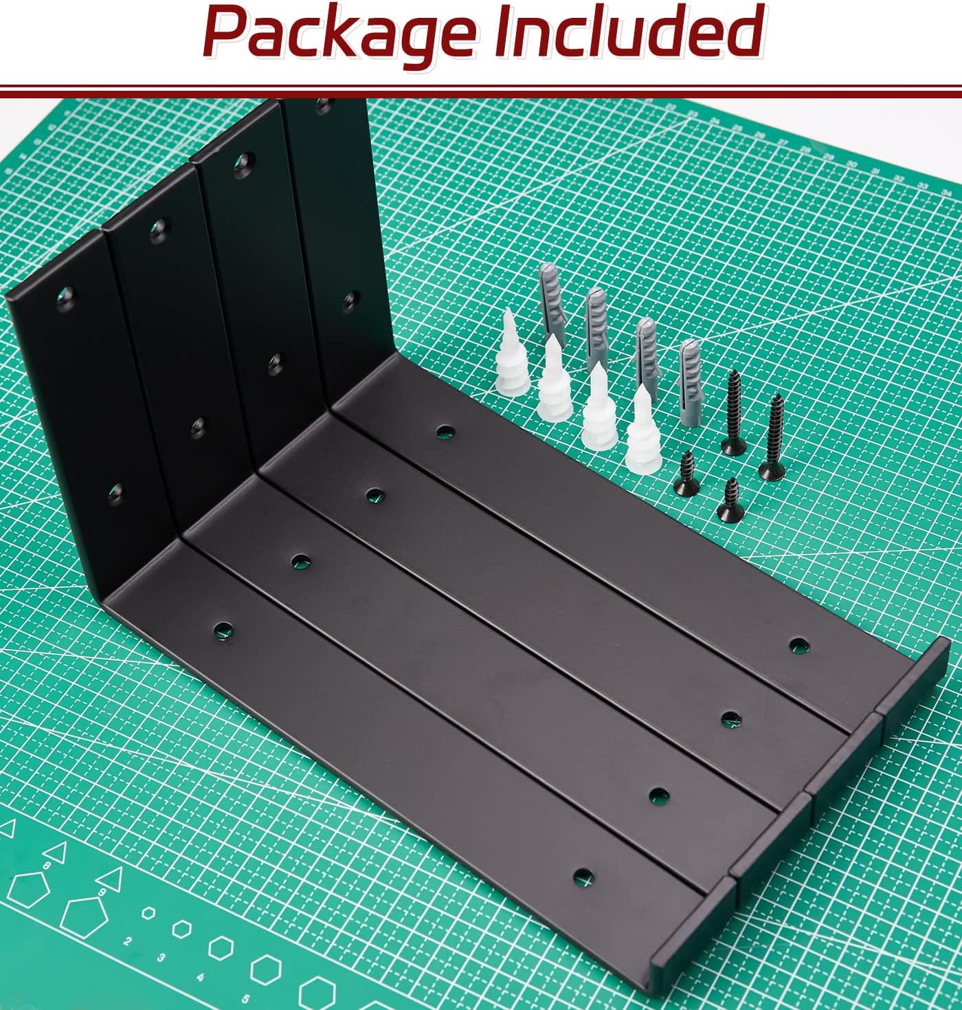 12 Pack - 9.25" L x 6" H x 1.5" W Shelf Bracket, 1/5” Thick Iron Metal Wall Rustic Industrial J Lip Floating Shelf Bracket