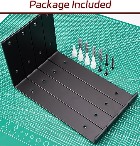 Miniatura 6 de Paquete de 8 soportes de estante de 9.25 pulgadas de largo x 6 pulgadas de alto x 1.5 pulgadas de ancho, soporte de estante flotante de hierro de 15